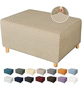 YEMYHOM Ottoman Cover Latest Jacquard Design High Stretch Folding Storage Footstool Protector Rec...