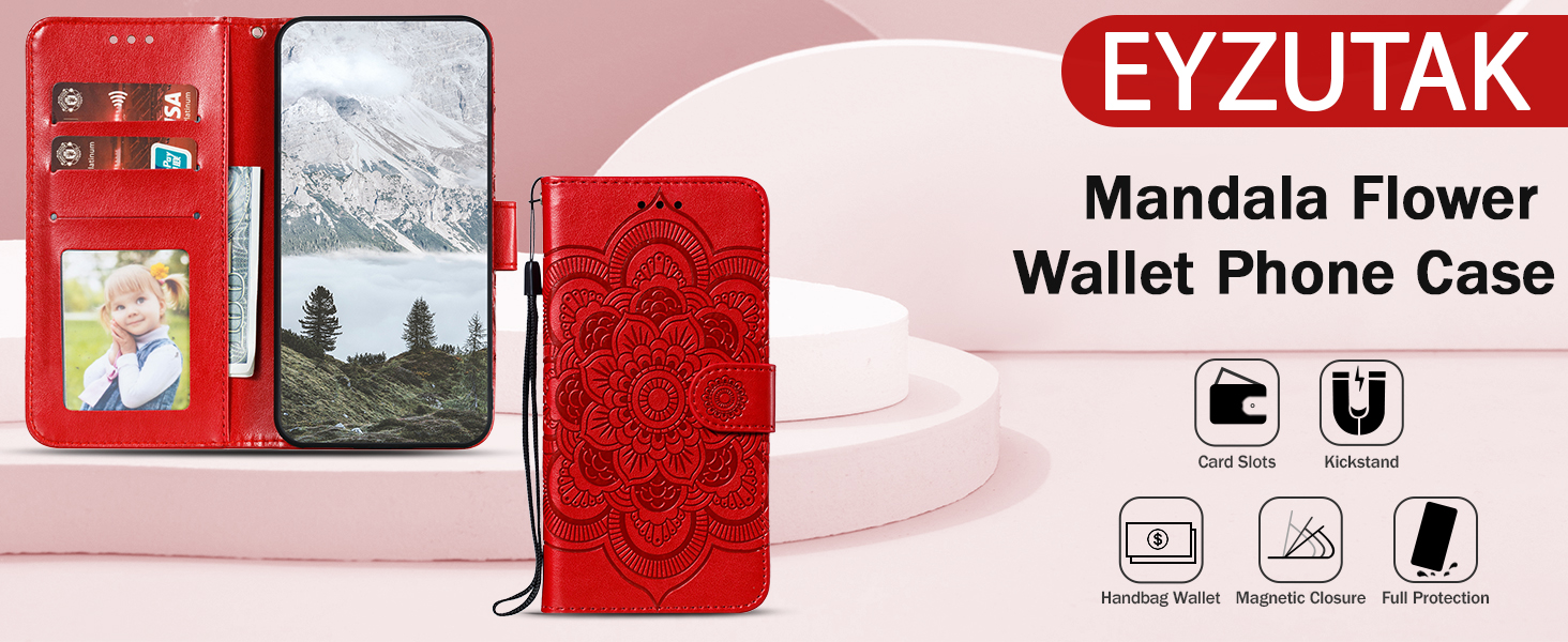 mandala flower wallet phone case (1)