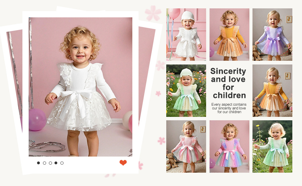 Aalizzwell Infant Newborn Girls Long Sleeve Bodysuit Dress