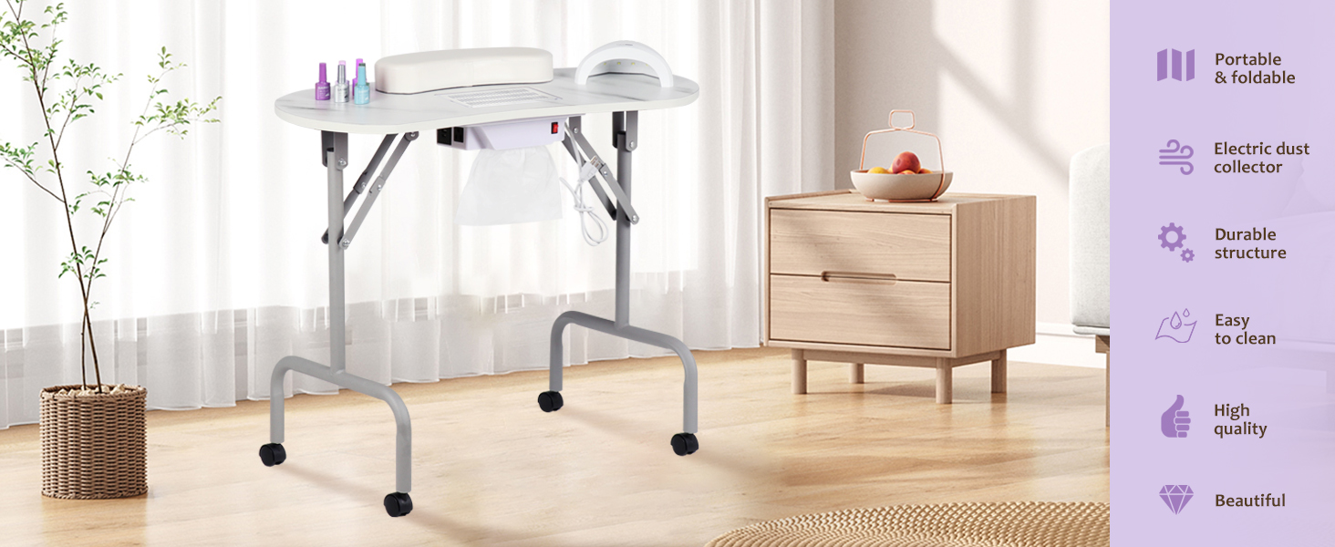 foldable manicure table for technicians