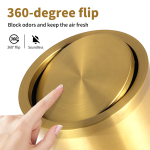 bathroom trash can gold small