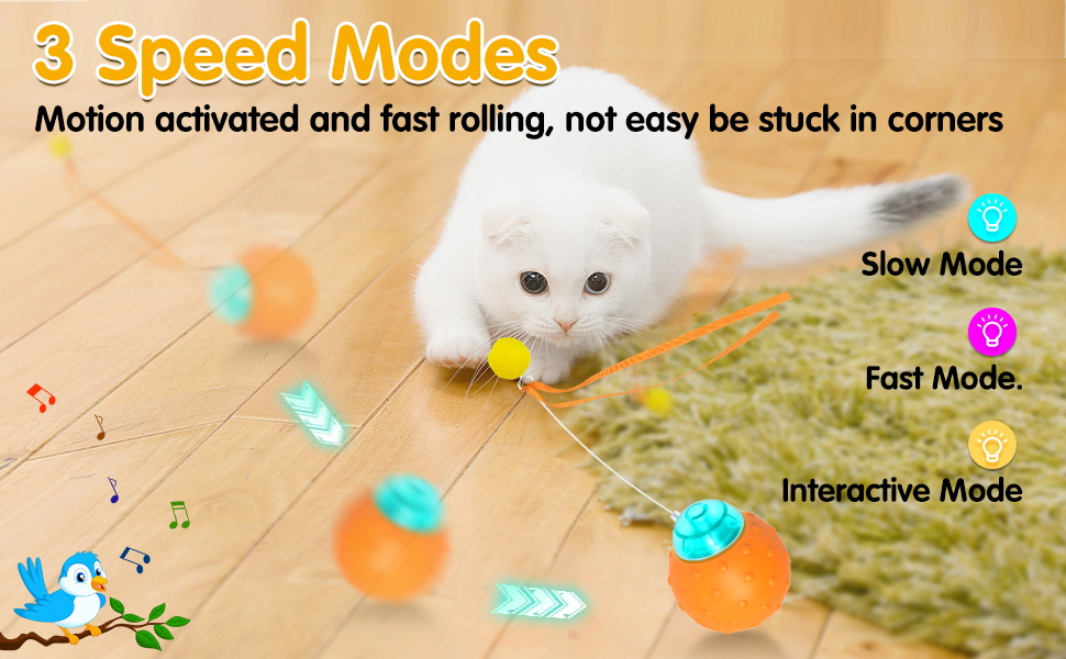 Muhhiba Interactive Cat Toys Balls, Automatic Moving Cat