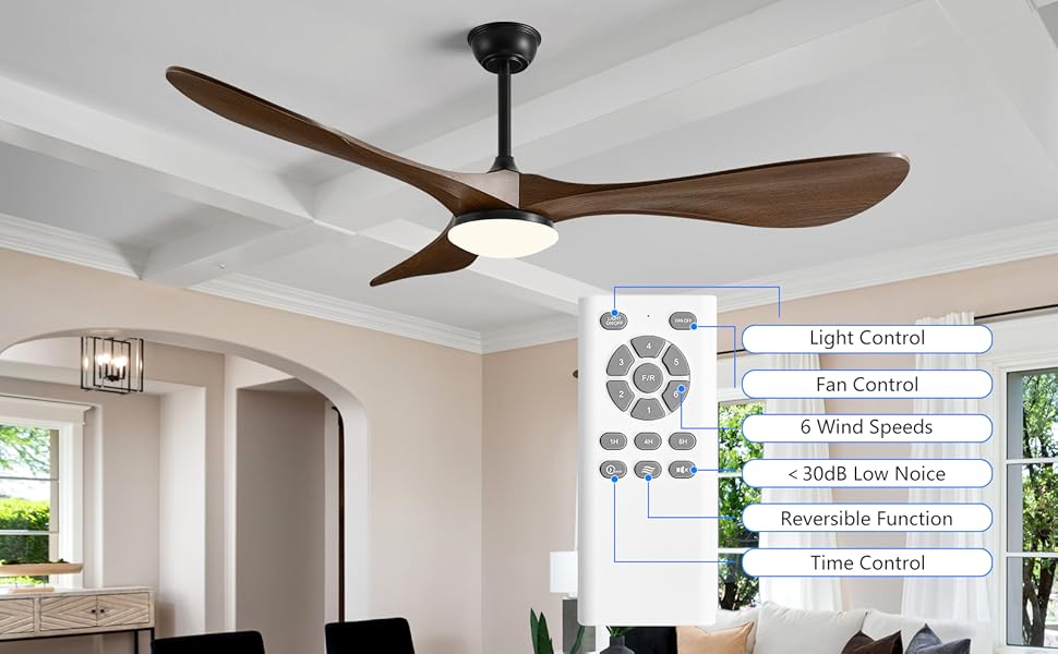 60 Inch Ceiling Fan with Light and Remote,Outdoor Ceiling