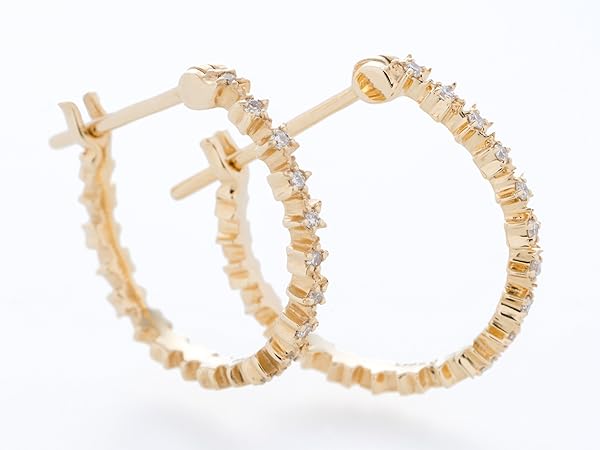 sowi スターダスト・ダイヤモンド フープピアス(S)【K18YG】 スターダスト・ダイヤモンド フープピアス(S)【K18YG】 – sowi