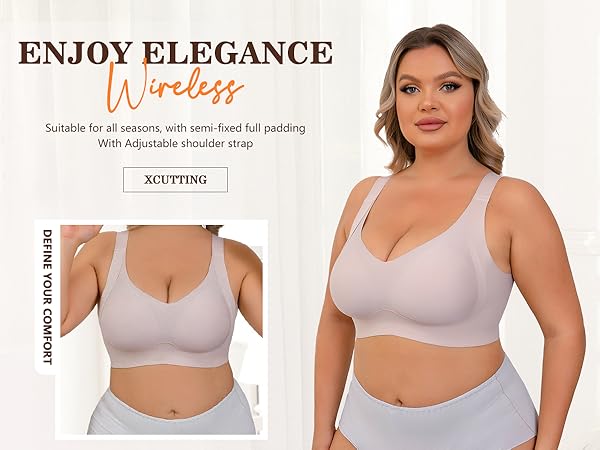 Xcutting Soft Sleep Wirefree Bra for Women Full Coverage No