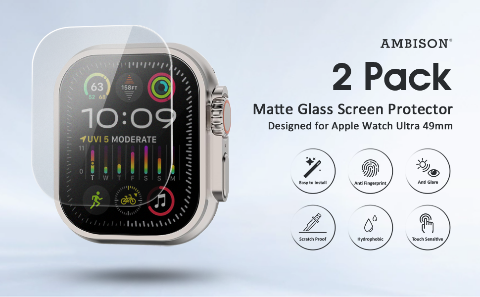 Ambison 2Pack Matte Glass Screen Protector designed for