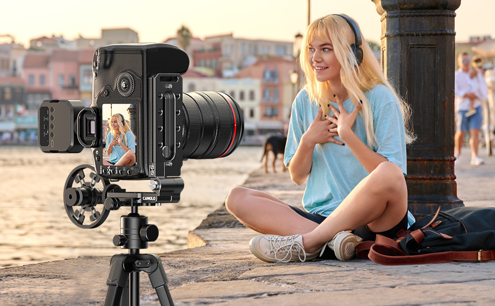 Universal DSLR Camera L Bracket - Foldable Vertical Mount for Quick Switching