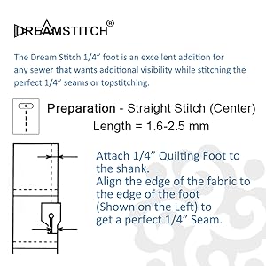 SA125, ESG-QF 1/4 inch Snap On Quilting Patchwork Presser Piecing Foot