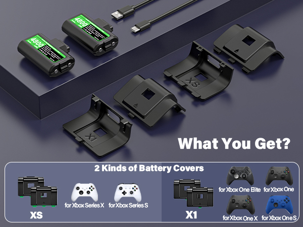 Xbox battery packs rechargeable battery for xbox one series s x controllers