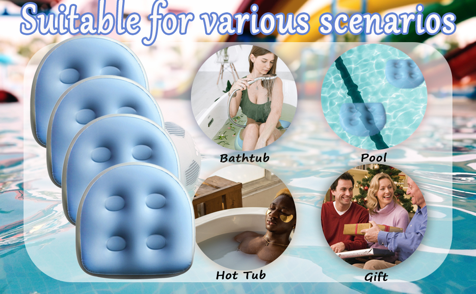 SPA Spa Massage Pad - 4pcs Inflatable Bathtub Massage Pad Cushion