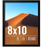 LaVie Home 8x10 Picture Frame for Wall Display, 8x10 Black Picture Frame with HD Plexiglas, 8 x 1...