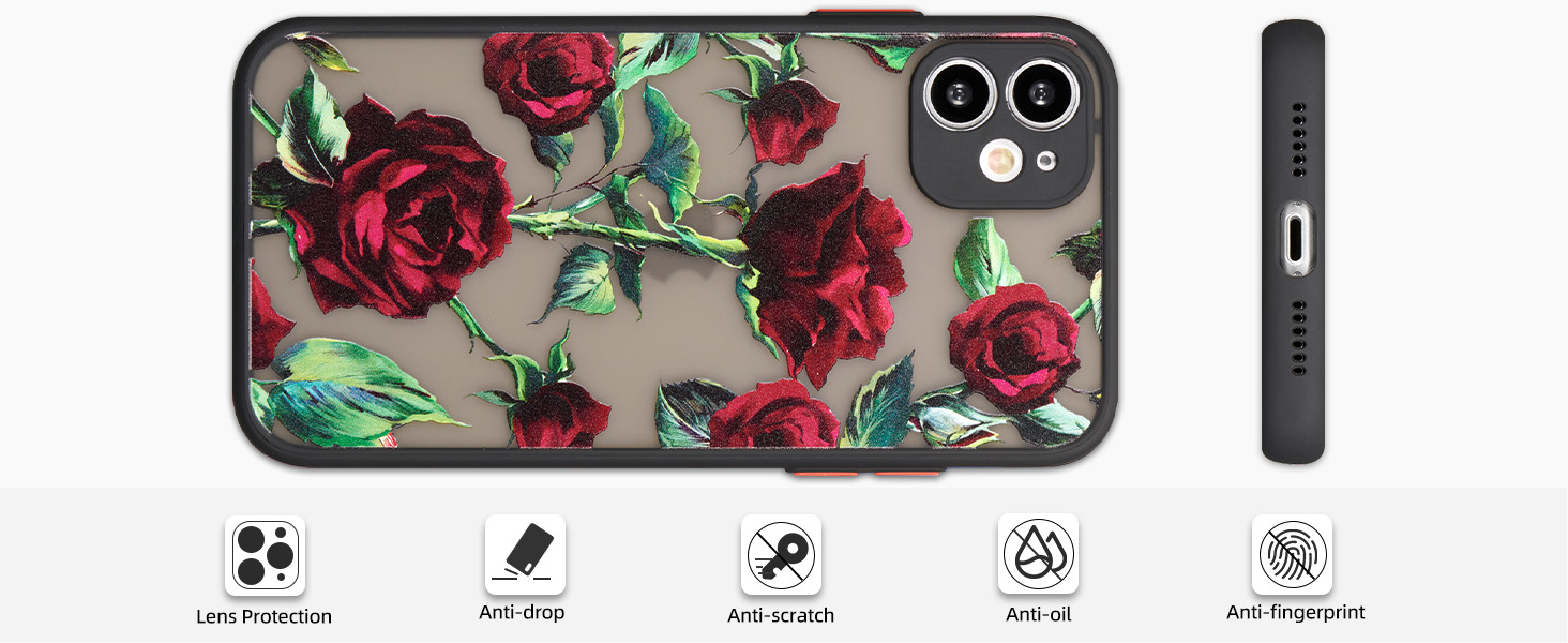 XIZYO Designed for iPhone 11 6.1 Inch Case, Rose Pattern