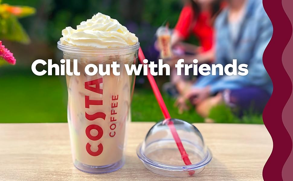 Kimm & Miller Costa Coffee Iced Coffee Cup Gift Set - Reusable Cup with Straw and Lid - Official Costa Gifts for Coffee Lovers This Christmas 13 gifts for women men teens costa coffee cups mugs travel with lids iced ice lovers sets