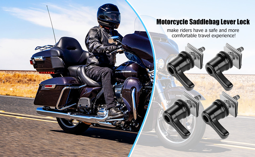 Motorcycle Saddlebag Lever Lock Black Harley Saddlebag