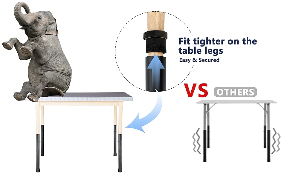 Kulusion Table Leg Height Extensions, Adjustable Table Leg