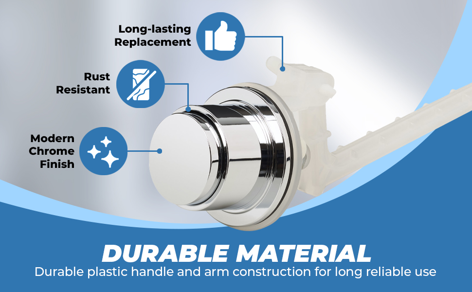 RAVINE Plastic Push Button Flush Lever Handle Side Mount Toilet