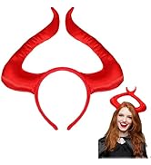 JOINPAYA Devil Horns Headband Cosplay: Women Black Witch Demon Horns Halloween Festival Theme Par...