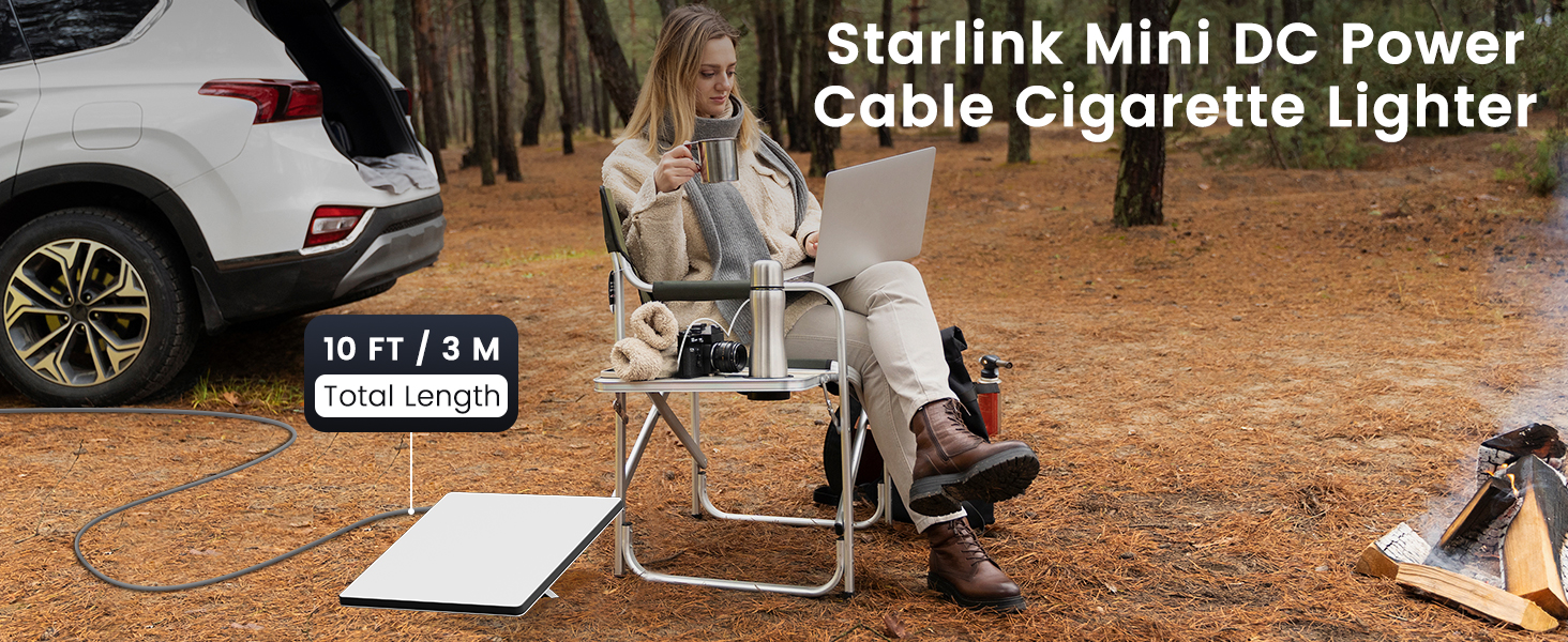 Starlink Mini Cable - Starlink Mini Accessories 3 in 1 Car Charger DC Power Cable, Cigarette Lighter