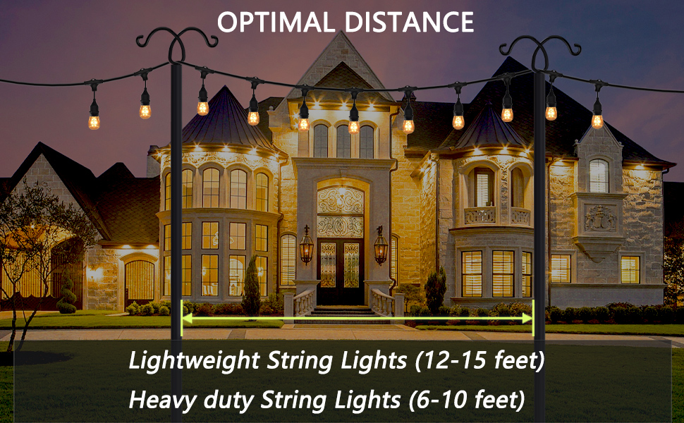 RINLAIN Outdoor String Light Pole 2 Pack