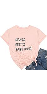 Women's Maternity T-Shirt Bears Beets Baby Bump Funny Pregnancy Announcement Mommy to Be Shirt