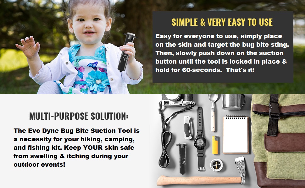 Evo Dyne 2Pack Bug Bite Suction Tool Natural Bug Bites Itch Relief Bug Bite Suction Tool