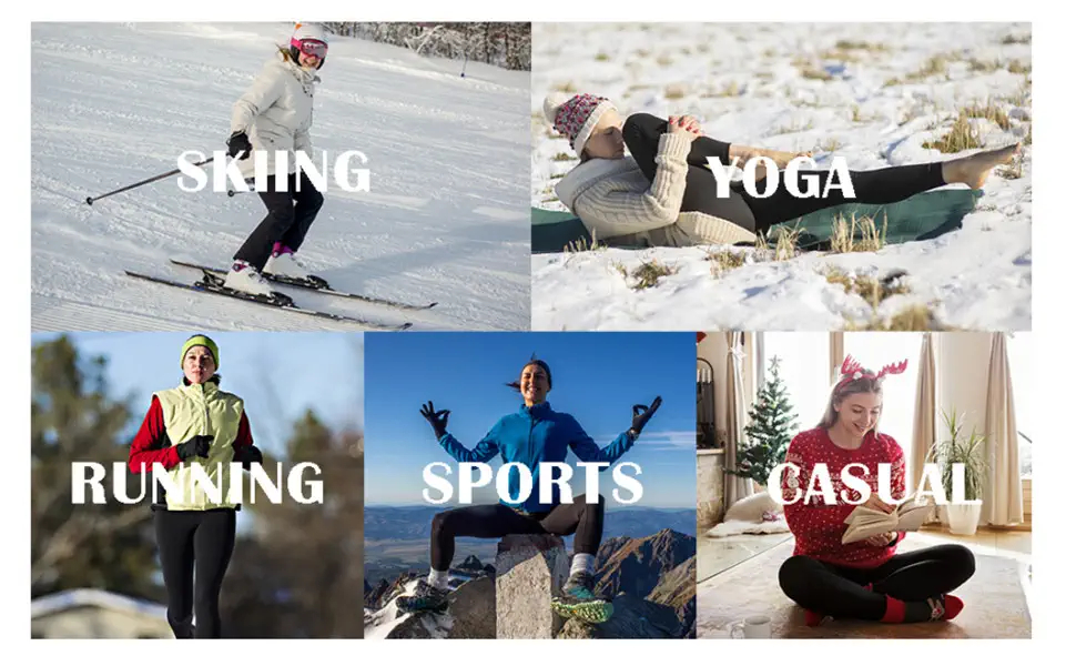 Women Winter Fleece Lined Leggings Plus Size Cashmere Thermal Leggings Warm Thick