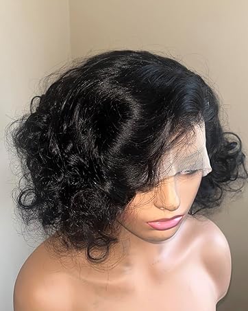 Bob-paryk Ægte hår Limfri parykker Ægte hår Forplukket 200% Densitet Kropbølge Parykker Lace Front Parykker Ægte hår Parykker til Sorte Kvinder Bob-paryk 13x4 HD_voghion.com