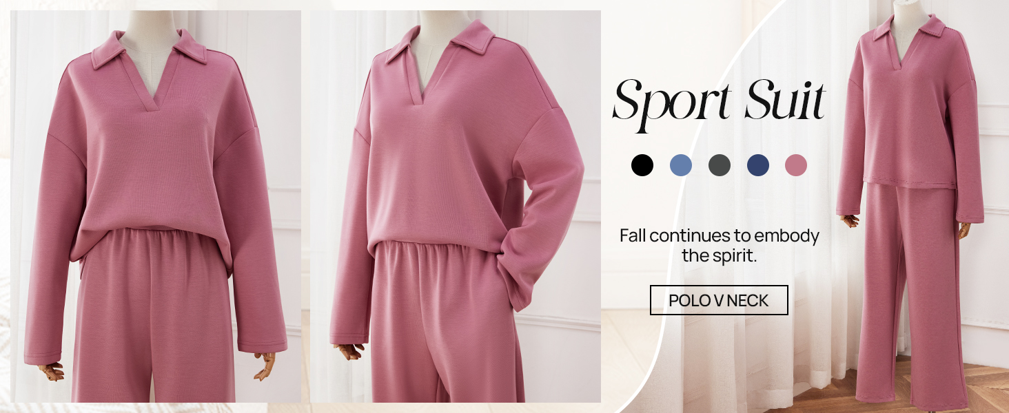 Womens Solid Color Sweatsuit Sets