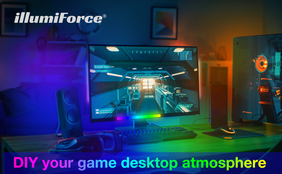 illumiForce Under Monitor Light Bar RGBIC , Dreamcolor