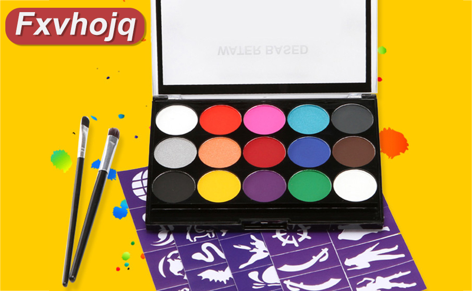 15 Color Face Body Paint, Washable Non Toxic Safe Face Painting Set