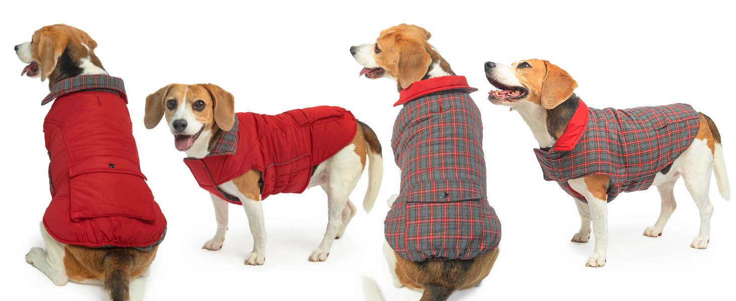 SCIROKKO Reversible Dog Winter Coat, Waterproof Dog Jacket