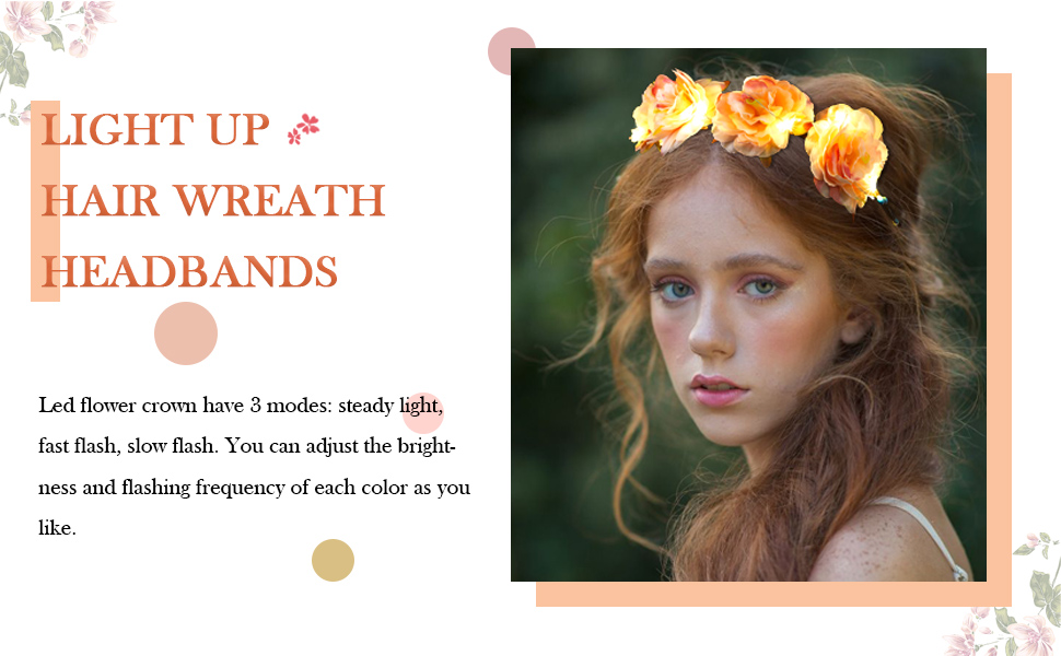 Light up hair wreath headbands