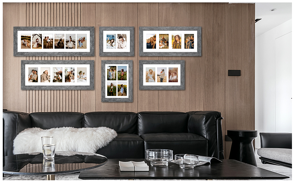 Gaevuian 8x20 Picture Frame Display 4 opening 4X6 Picture