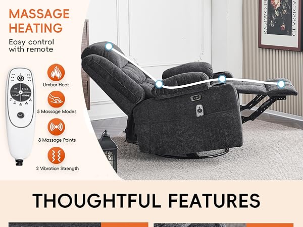 Amazon.com: Ketaiyou Power Swivel Rocker Recliner Chair for