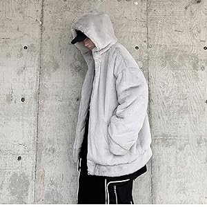 Amazon | [Asisebom] ボアジャケット メンズ 白 フリースジャケット