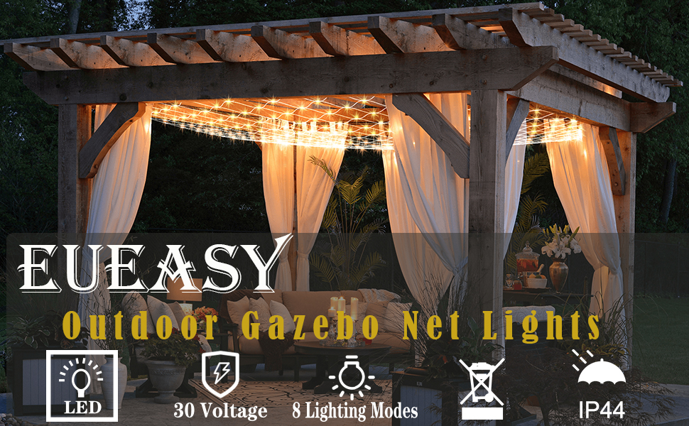 Eueasy Net Lights Outdoor, 270 LED Christmas Net Lights for Bushes