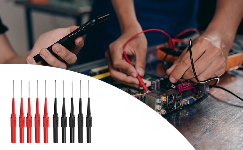10 PCS Multimeter Test Probe Pins, 0.7mm Back Probe Kit,Auto Repair