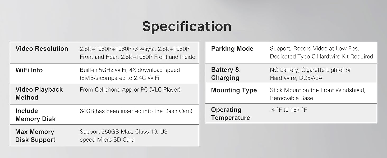 dash cam front and rear