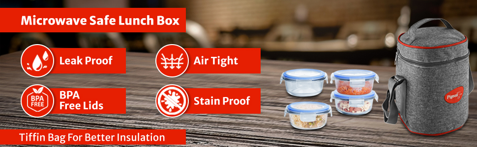 Pigeon Healthy Fresh High Borosilicate Microwavable Lunch Box Set features