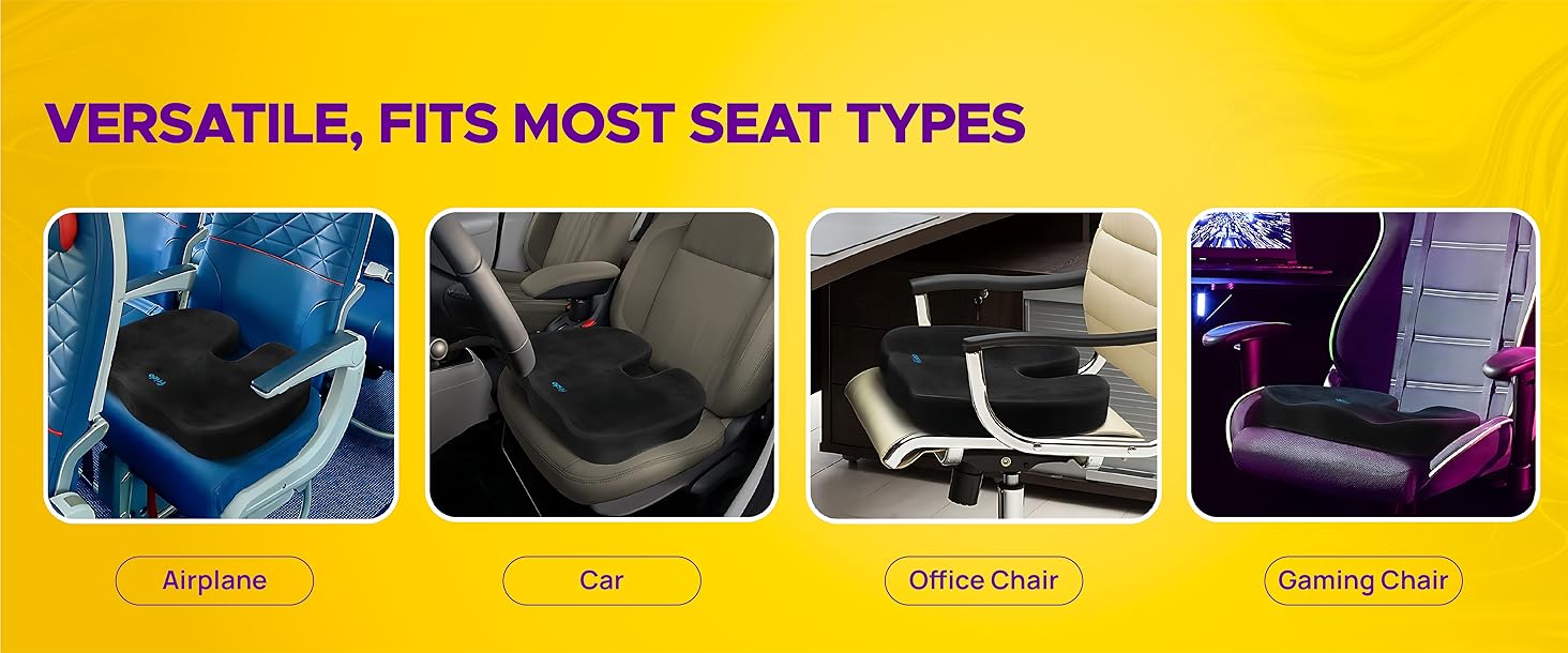 Frido Ultimate Coccyx Seat Cushion with Cooling Effect Memory Foam and