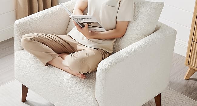 upholstered overstuffed reding chair cozy modern comfortable cozy comfy
