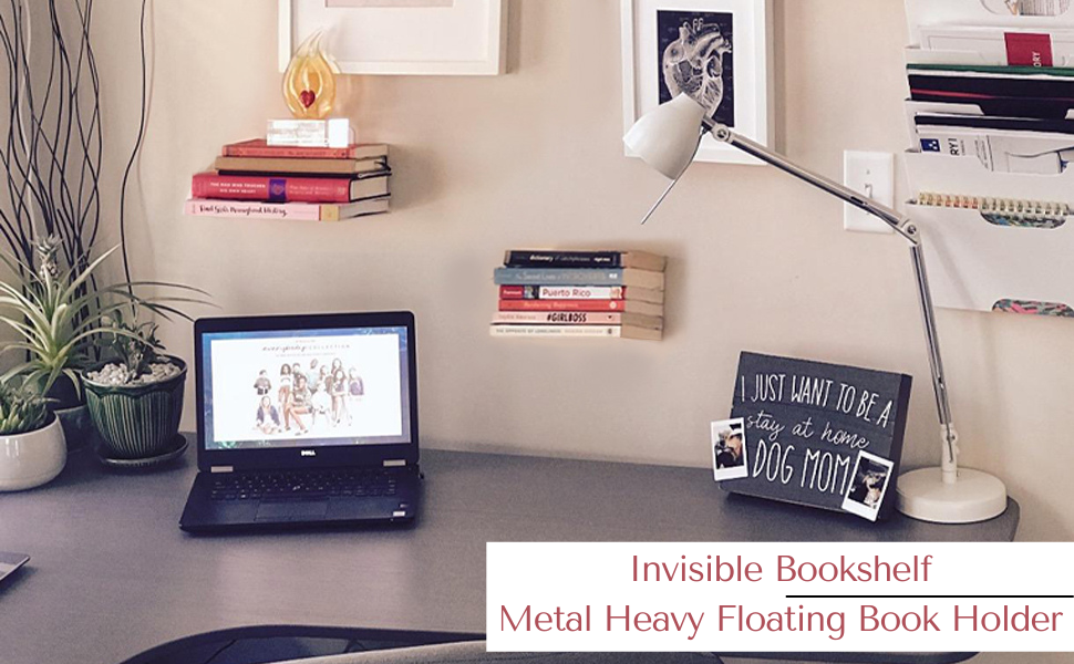 ROLLYWARE Floating Bookshelf Iron Floating Shelves Invisible Wall