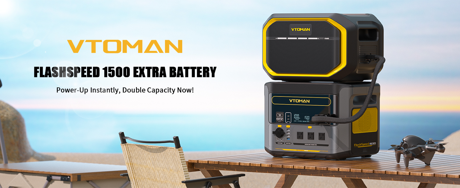 VTOMAN FlashSpeed 1500 Batería adicional ¡Carga instantánea, doble capacidad ahora!