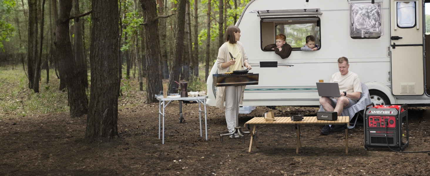 AMERISUN Portable Inverter Generator 4450W, Gas Powered