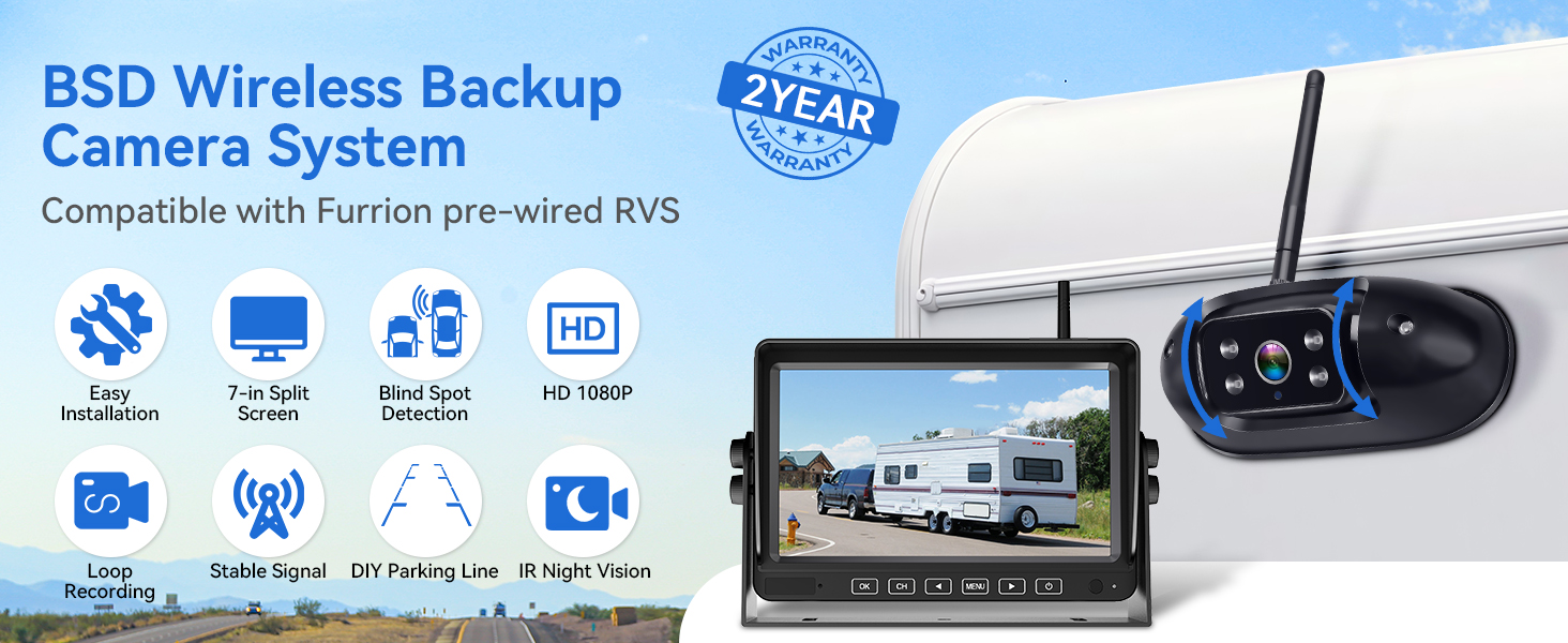 rv backup camera wireless with monitor