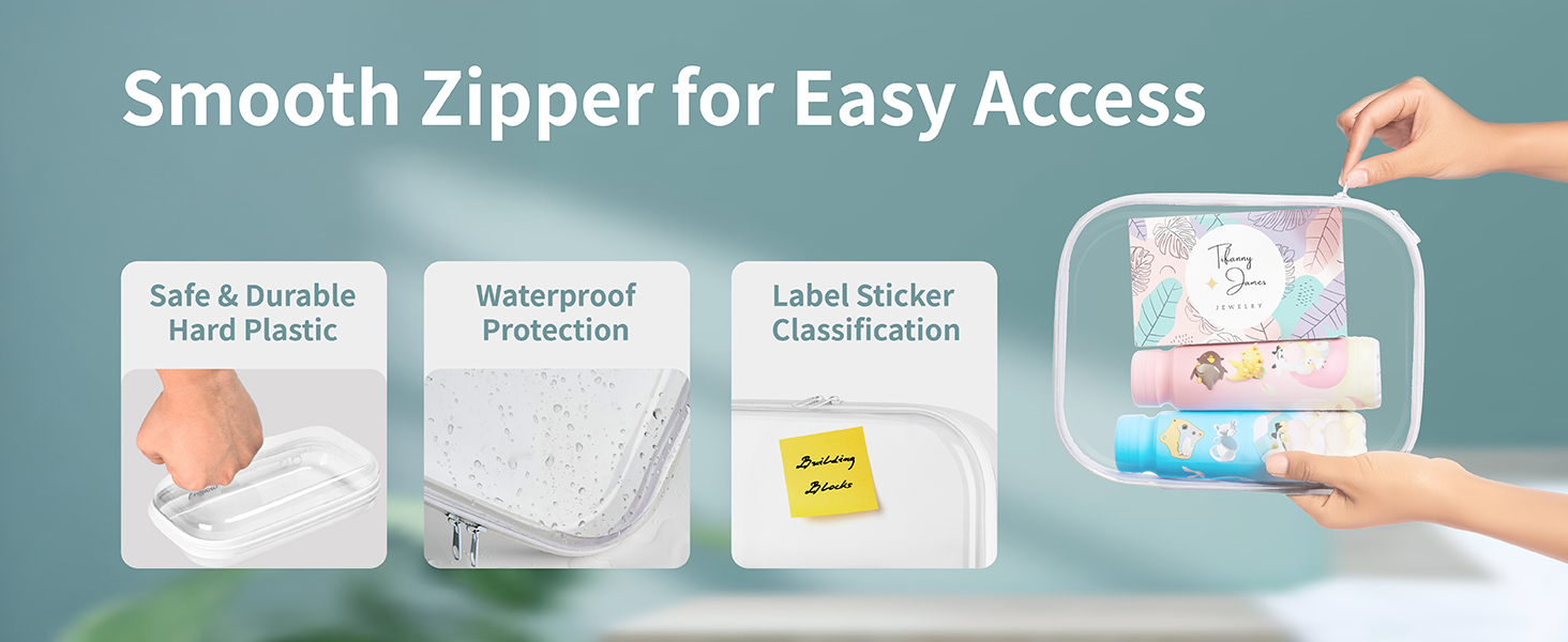 clear hard shell zipper case