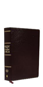 NKJV Study Bible Burgundy Bonded Leather