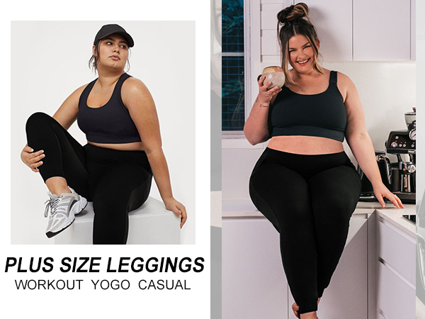 TIYOMI Plus Size Leggings for Women - Black High Waist