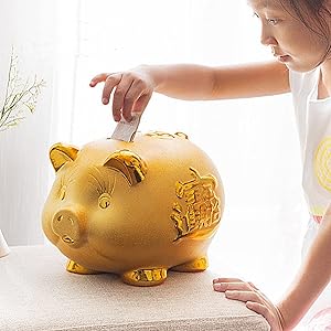 ☆ブタ☆ 貯金箱（縁起、運気抜群） Amazon.co.jp: 金ピカ豚さん ぶた ブタ 豚 金色 陶器 金の豚