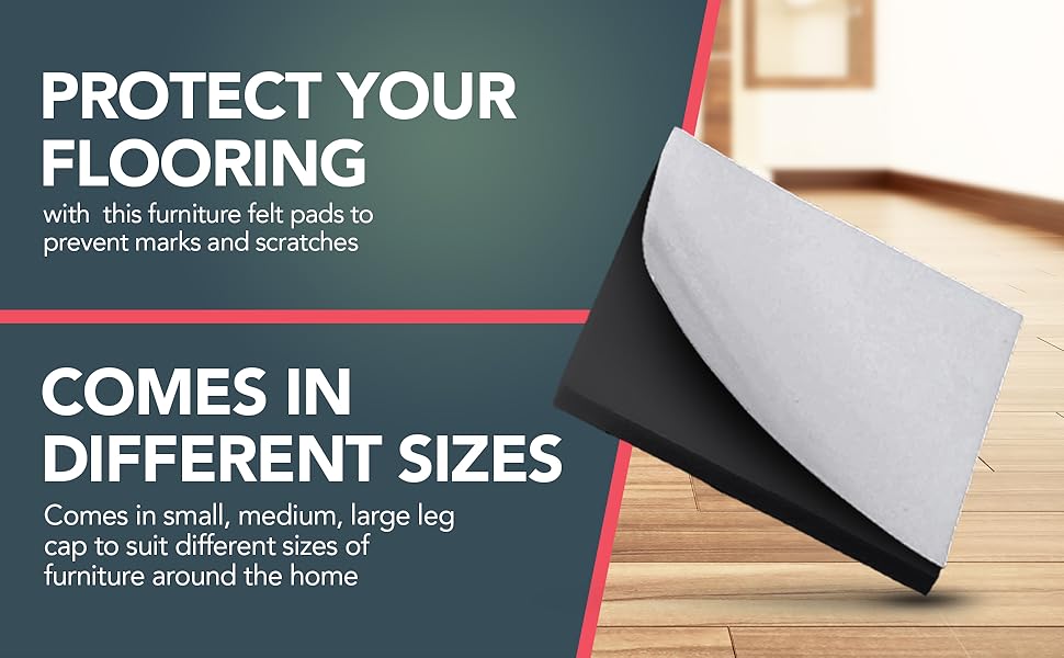 200pk Black Furniture Pads Floor Protectors for Chairs Felt Pads for